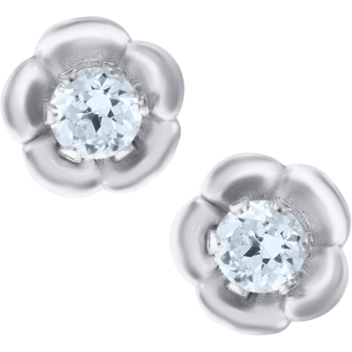 BABY CLUSTER STUDS EARRINGS / SILVER PLATED BRASS
