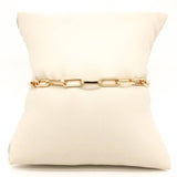Stainless steel gold tone paperclip bracelet 7" - Walter Bauman Jewelers