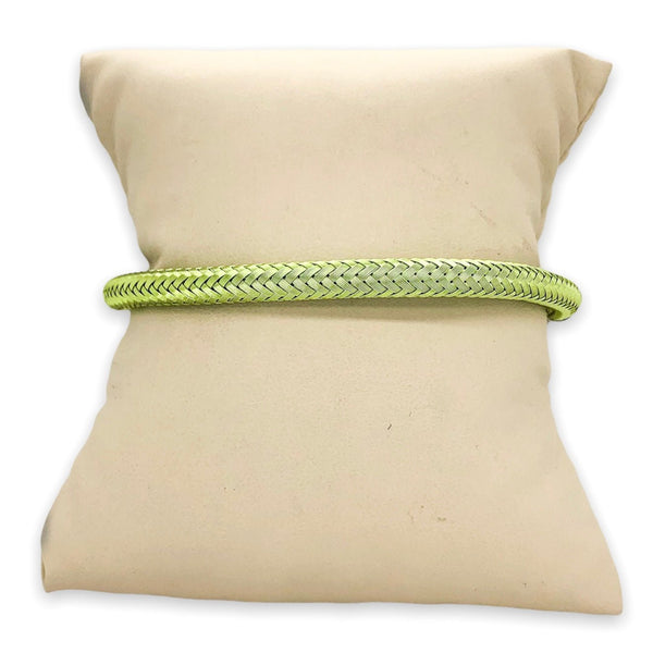 STST Lime Green IP 5mm Cable Bracelet - Walter Bauman Jewelers