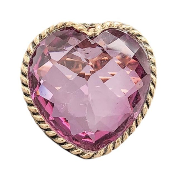 YGP Pink CZ Heart Ring - Walter Bauman Jewelers