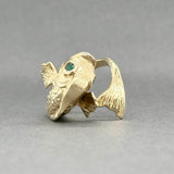 Estate 14K Y Gold 0.12ctw Emerald Fish Ring