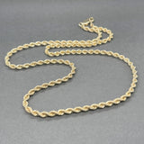 Estate 14K Y Gold 3.1mm 18” Rope Chain