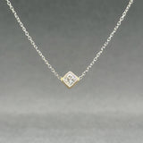 Estate 14K W Gold 0.32ct I/I1 Diamond Solitaire Necklace