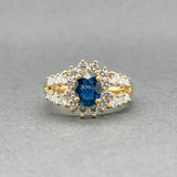 Estate 14K Y Gold 1.12ct Sapphire & 1.17ctw F-H/VS2-SI1 Diamond Ring