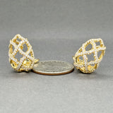 Estate David Yurman 18K Y Gold 1.20ctw G-H/VS2-SI1 Diamond Lattice Earrings