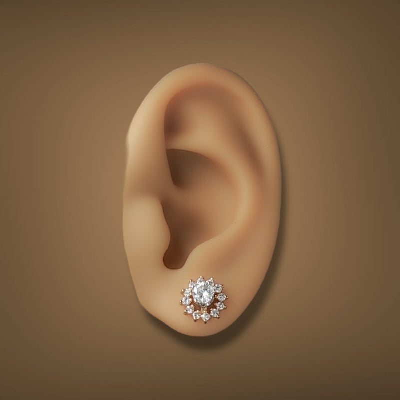 Estate 14K Y Gold 0.42ctw Diamond Earring Jackets