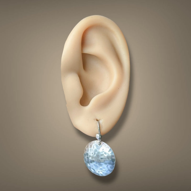 Estate Ippolita SS Classico Hammered Dome Dangle Earrings