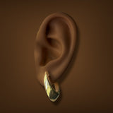 Estate 14K Y Gold 23.82mm Oval Hoop Earrings