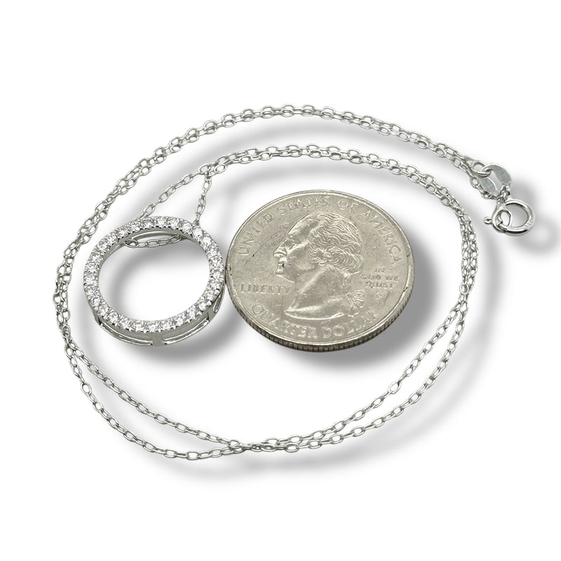 SS 0.50ct F-G/VS2 Lab Created Diamond Circle Pendant
