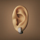 Estate 14K W Gold 0.70ctw Diamond Huggie Earrings