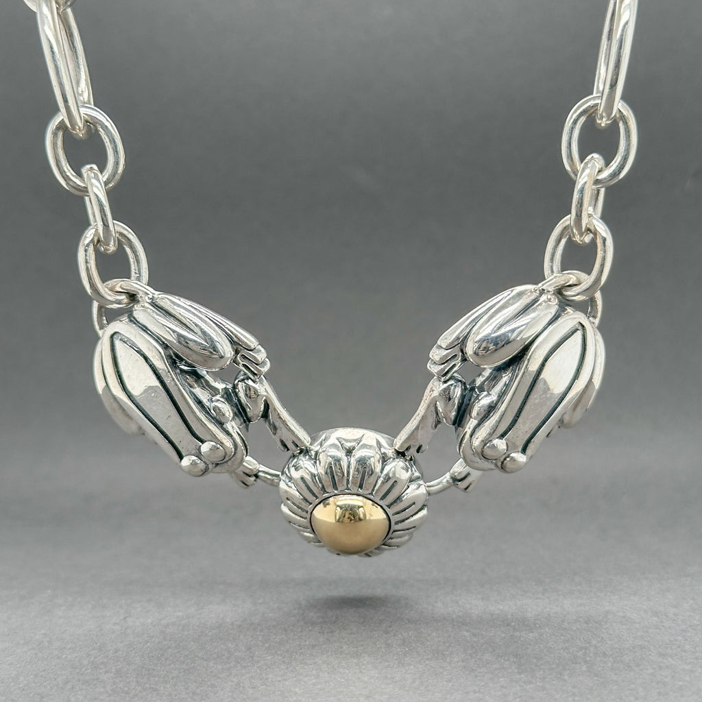 Estate Barry Kieselstein Cord Sterling Silver 14 Frog Necklace