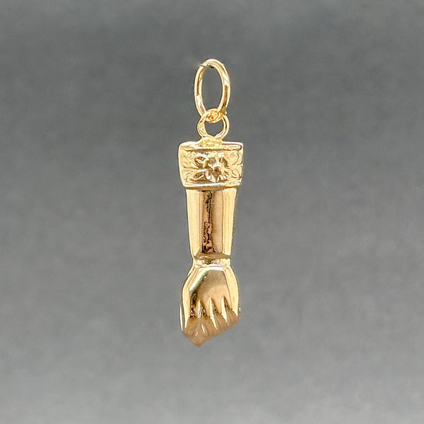 Estate 19K Y Gold 24.30mm Mano Figa Pendant