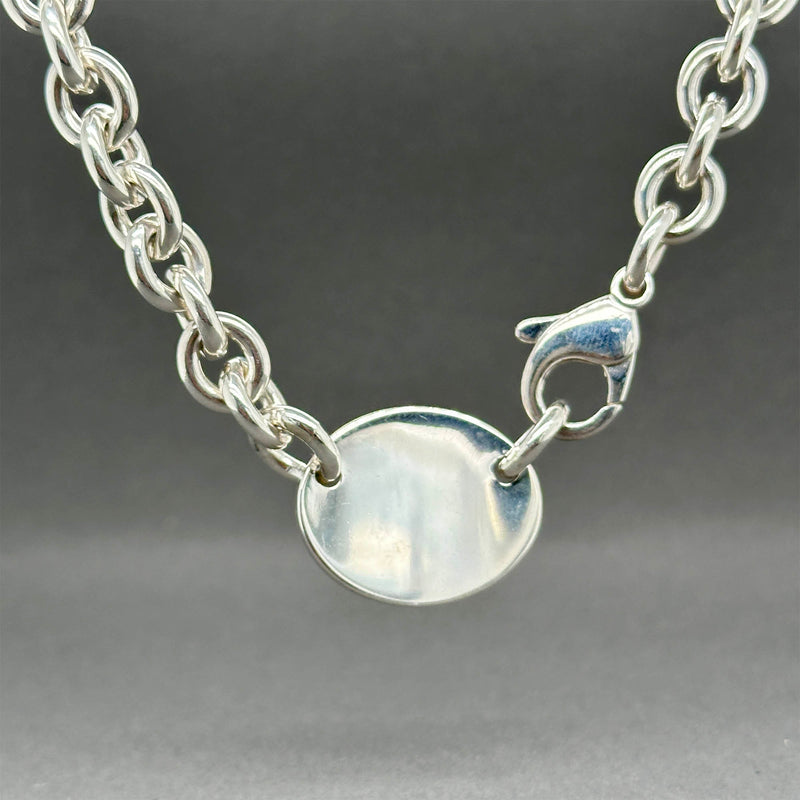 Estate Tiffany & Co. SS Oval Please Return To Necklace