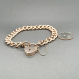 Estate 9K R Gold Heart Padlock Bracelet