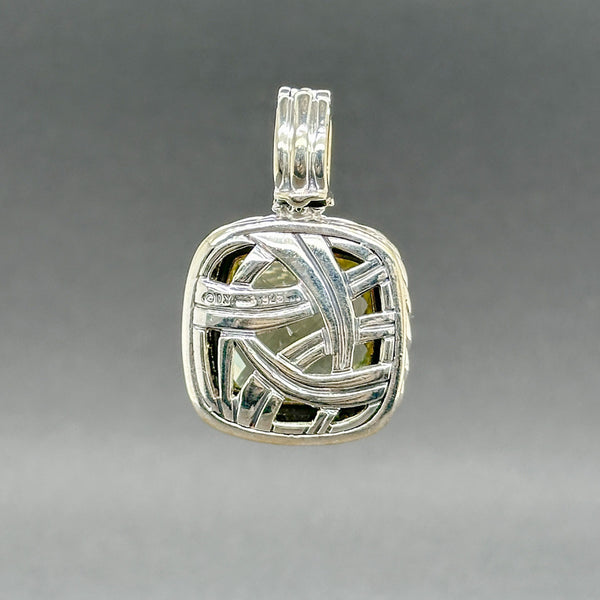 Estate David Yurman SS 9.82ct Prasiolite & 0.27ctw H/VS2-SI1 Diamond Albion Pendant