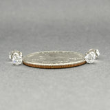 Estate 14K W Gold 0.28ctw Diamond Stud Earrings