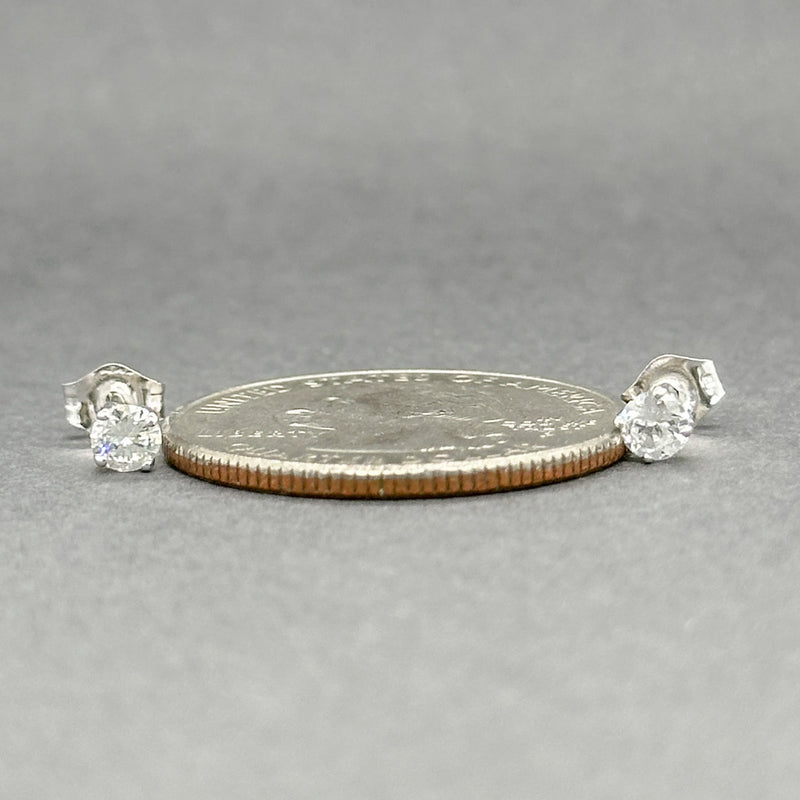 Estate 14K W Gold 0.28ctw Diamond Stud Earrings