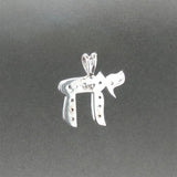 Estate 14K W Gold 0.39ctw Diamond Chai Pendant