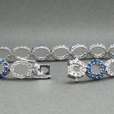 Estate 14K W Gold 3.43ctw Sapphire & 2.17ctw Diamond Bracelet