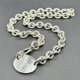 Estate Tiffany & Co. SS Oval Tag Necklace