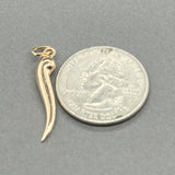 Estate 18K Y Gold 32.7mm Italian Horn Pendant