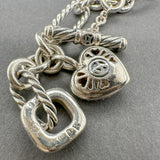Estate David Yurman SS Diamond Heart Charm Bracelet