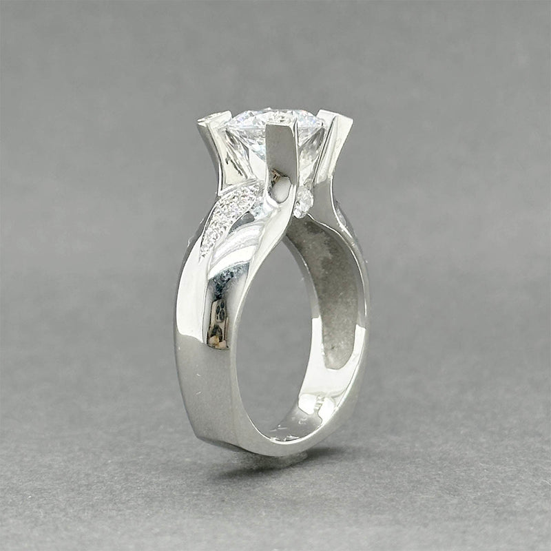 Estate Claude Thibaudeau 18K W Gold 0.23ctw Diamond Eng. Semi-Mount Ring