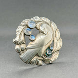 Estate Georg Jensen SS 2.92ctw Moonstone Dove Pin