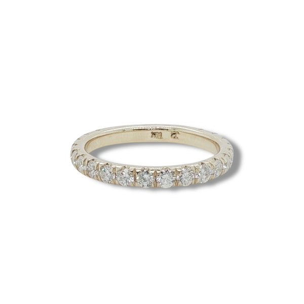 14K Y Gold 1.00ctw G/SI1 French Pave 3/4 Around Diamond Band
