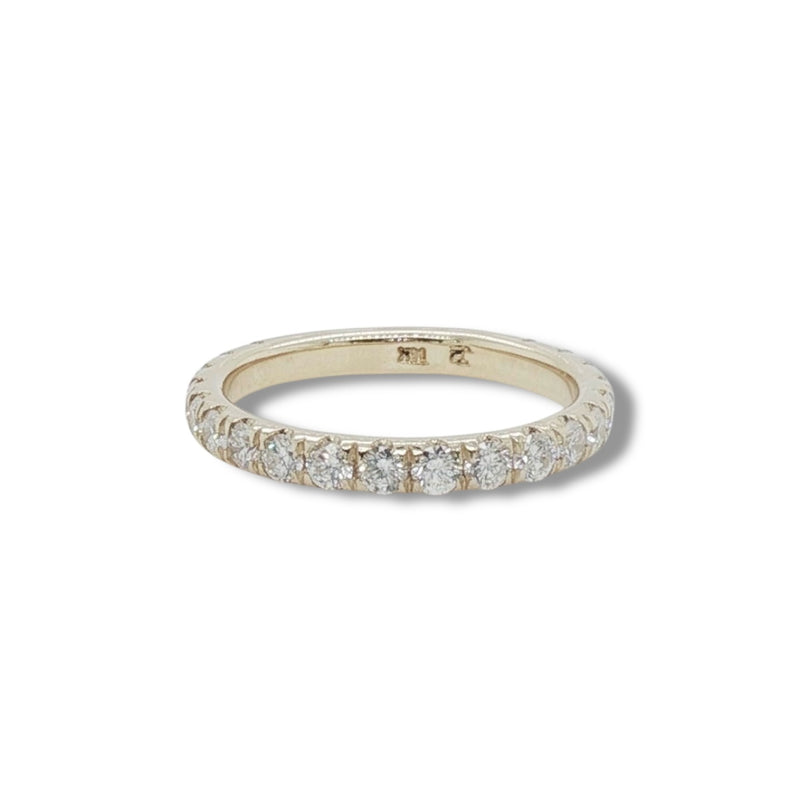 14K Y Gold 1.00ctw G/SI1 French Pave 3/4 Around Diamond Band