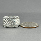 Estate David Yurman SS 0.42ctw G-H/VS2-SI1 Diamond Cable Cigar Ring
