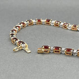 Estate 14K Y Gold 6.25ctw Garnet & 0.22ctw Diamond Bracelet