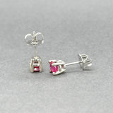 Aretes Estate de oro de 14 quilates con rubíes de 0,70 quilates