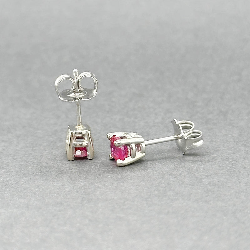 Aretes Estate de oro de 14 quilates con rubíes de 0,70 quilates