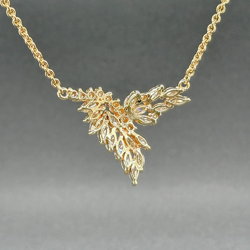 Estate 14K Y Gold 1.55ctw J-M/SI1-2 Diamond V Necklace