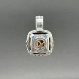 Estate David Yurman SS 14 Pearl & 0.36ctw Sapphire Cable Enhancer Pendant