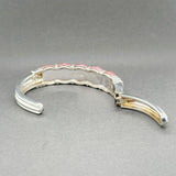 Estate Judith Ripka SS 22.24ctw Jadeite Cuff Bracelet