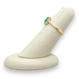 18K Y Gold 0.64ctw Emerald and G/SI1 0.24ctw Diamond Ring - Walter Bauman Jewelers