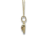 14K Y Gold 0.31ctw Ruby and MOP Bezel Set Heart Pendant