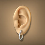 Estate 14K W Gold 0.67ctw G/SI1-2 Diamond In/Out Hoop Earrings