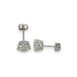 14K W Gold 2.00ctw H/SI1 Diamond Stud Earrings GIA