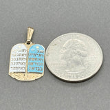 Estate 14K Y Gold Enamel 10 Commandments Pendant