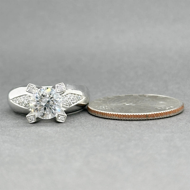 Estate Claude Thibaudeau 18K W Gold 0.23ctw Diamond Eng. Semi-Mount Ring