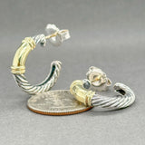 Estate David Yurman SS 14 Cable Hoop Earrings