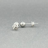 Estate 14K W Gold 4mm Ball Earrings