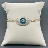 Estate 18K Y Gold 2.04ctw Sapphire & Diamond Evil Eye Bracelet