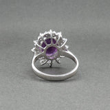 Estate 14K W Gold 3.36ct Lab-Created Amethyst & 0.48ctw Diamond Ring