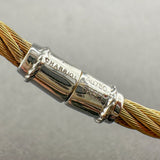 Estate Charriol 18K W Gold Steel 0.12ctw Diamond Bangle Bracelet