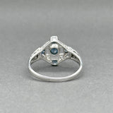 Estate 14K W Gold Art Deco 0.47ctw Sapphire & 0.06ctw Diamond Ring