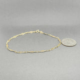 Estate 14K Y Gold Filigree Bar Link Anklet